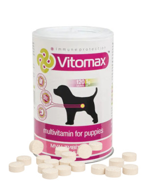Мультивітаміни Vitomax (Вітомакс) для цуценят всіх порід 120 таблеток