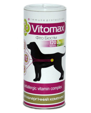 Протиалергічний вітамінний комплекс для собак Vitomax (Вітомакс) 120 таблеток