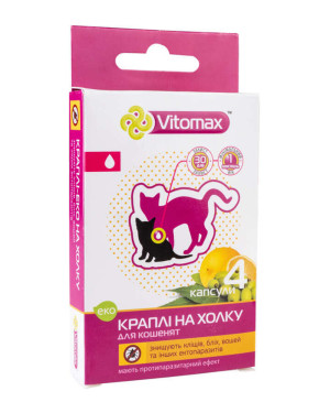 Краплі на холку для кошенят  Vitomax Eco Вітомакс Єко 1*4шт
