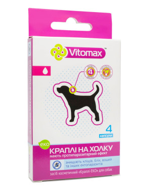Краплі на холку для собак Vitomax Eco Вітомакс Єко 1*4шт 