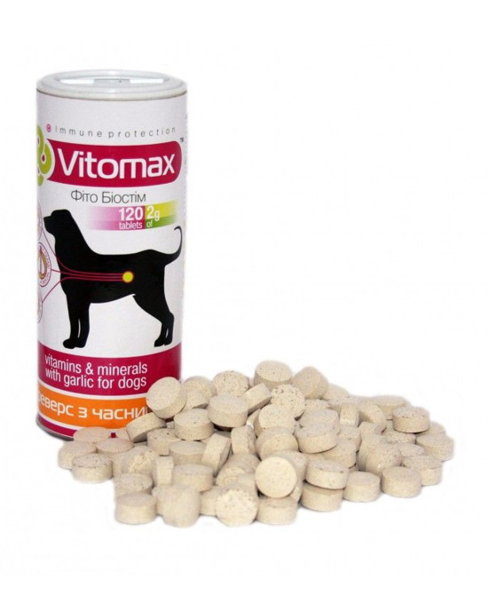 Вітаміни для собак Бреверс з пивними дріжджами та часником Vitomax (Вітомакс) в упаковці 120 таблеток