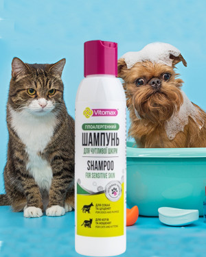Шампунь гіпоалергенний для чутливої шкіри для котів та собак Vitomax (Вітомакс) 150 мл