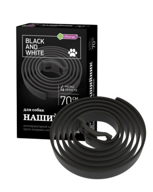 Нашийник проти бліх та кліщів для собак Vitomax (Вітомакс) BLACK & WHITE (BLACK) 70 см Нашийник проти бліх та кліщів для собак Vitomax (Вітомакс) BLACK & WHITE (BLACK) 70 см