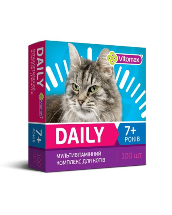 DAILY Мультивітамінний комплекс для котів для котів 7+ років Vitomax (Вітомкс) 100 таб